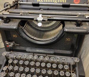 A photo of a Remington typewriter